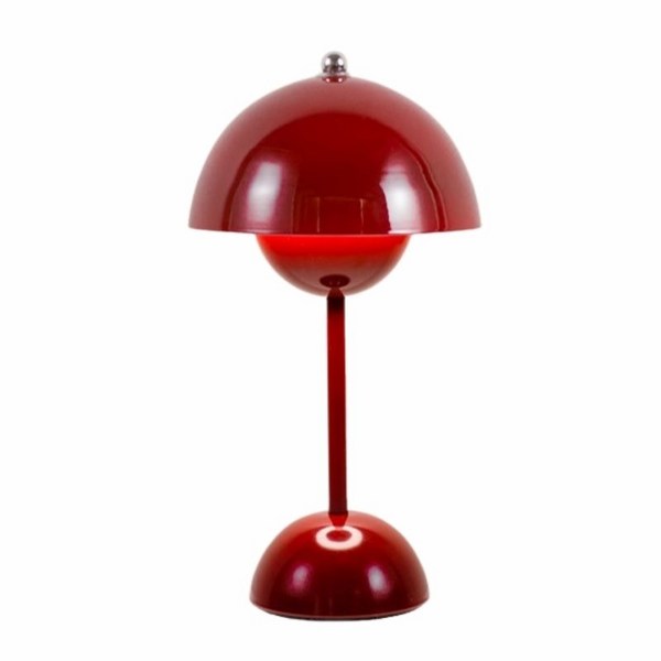  HU LULU 머쉬룸 테이블램프 무드등 무선 충전식 인테리어, 레드 