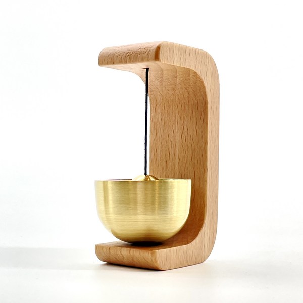  PPFM 원목 문종 자석 도어벨 현관문 출입문 미니종, 내추럴 