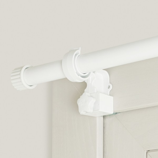 굿즈팡팡 안뚫어고리 안뚜리 못없이 심플 커튼봉 세트, 화이트