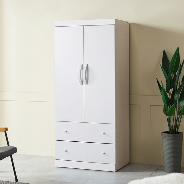 준 800 주니어 장롱 원룸 싱글 침실 수납 가구 서랍 옷장, 웬지화이트