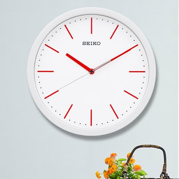 세이코SEIKO NEW 일본정품 심플모던 무소음 야광 12인치 인테리어벽시계 QXA521, 12인치(직경 30.5cm), QXA476R-야광X 평면유리