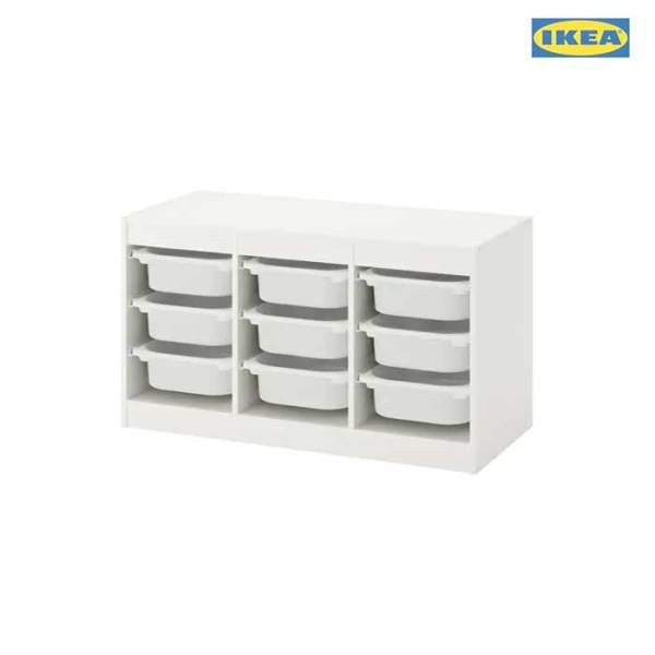  [이케아] TROFAST 트로파스트 수납장+바구니9개/장난감수납장/수납함/장난감정리함, 색상:화이트+옐로우_192.222.56 