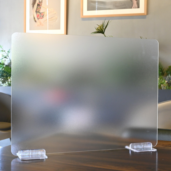  강화도 3T 반투명 견고한 아크릴 칸막이 투명 식당 대형 정리함 가림막 식당 대형 특대 비말차단 600 X 450 (십자발판) 