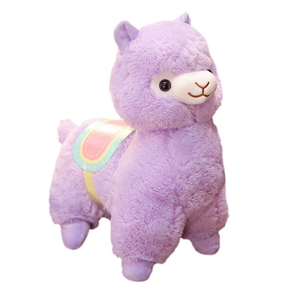 GHSHOP 알파카 봉제 애니메이션 장난감 사랑스러운 봉제 인형 사무실 소파 의자 자동차용 낮잠 베개, Purple_35cm