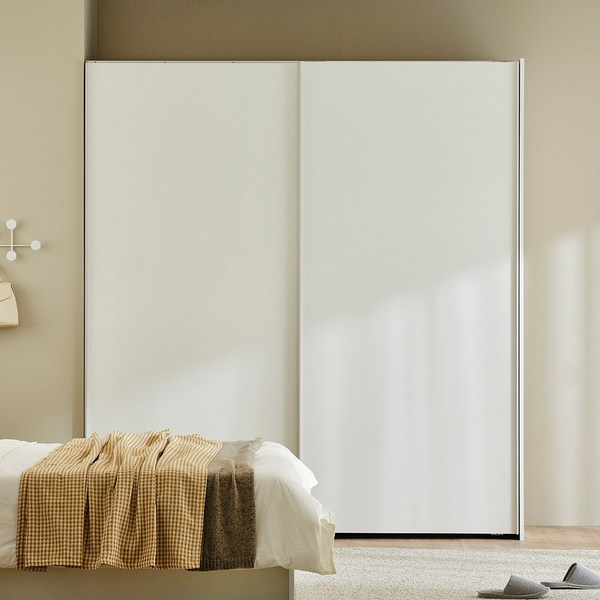  한샘 바이엘 슬라이딩 옷장 1800 화이트_행거형(2종/택1), 시공방향:A형: 좌형(A) 