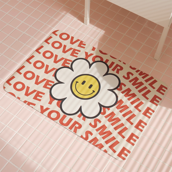  포시엘라 빨아쓰는 규조토 발매트 4세대 스마일, 레드아이보리 