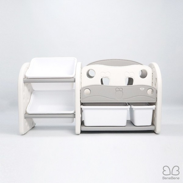  베네베네 당근 어린이 유아 아기 정리대 전면책상 수납함 풀세트1, 화이트+그레이 