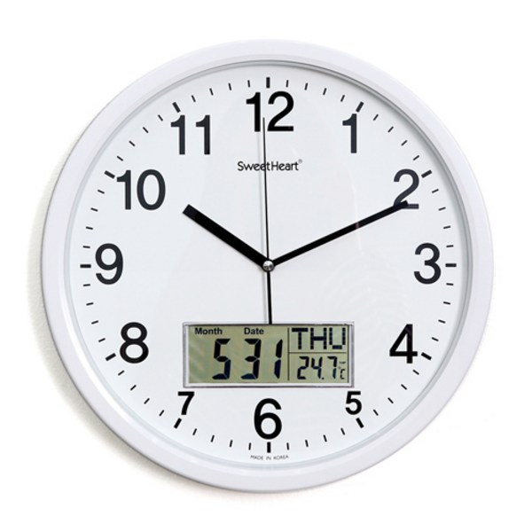  스위트하트 무소음카렌다벽시계350_화이트 