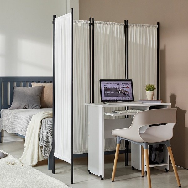  상도가구 케렌시아 파티션 4단 칸막이 공간분리 다용도 원룸 가림막, (Q28)화이트 4단 