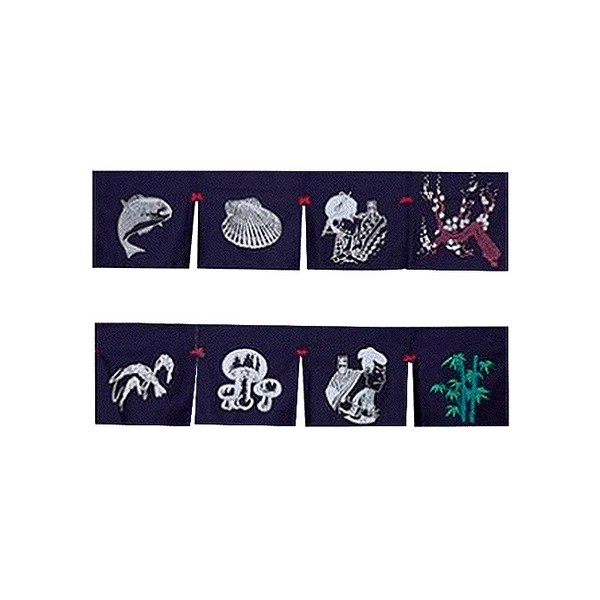 다찌노렌102 (중)-곤색 38cm x 38cm - 8폭 / 노렌 주방 일식 가림막 가리개 커튼 일식소품 일본다찌 현관가림막 이자카야 노랜 노랭이 바란스, 1개