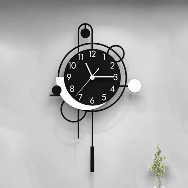 케라퓨어 무소음 인테리어 벽시계 예쁜 거실 벽걸이시계, 블랙+화이트