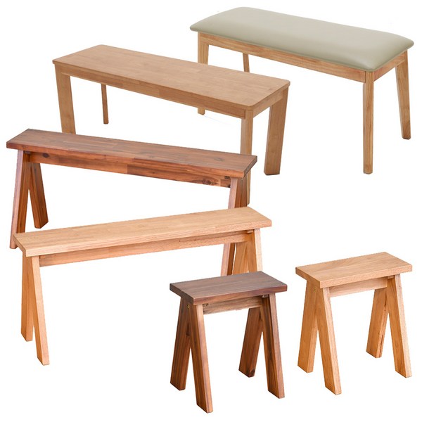 하이목스 원목 벤치 의자 식당 카페 업소용 인테리어의자 6종, 03_로하벤치소_내추럴, 1개