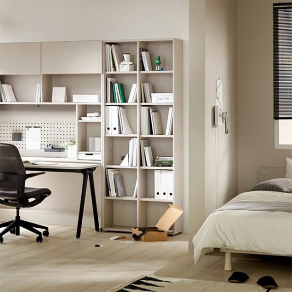  로이모노 6단 800폭 책장, 웜화이트(WW) 