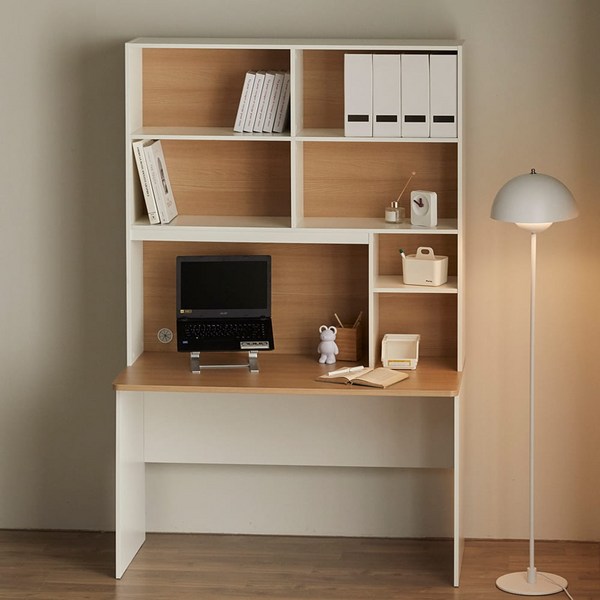  모던하우스 닐튼 전면책상 H1900 CF0123012, 화이트/내추럴 