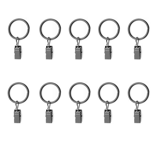  다용도 커튼 집게링 봉고리 (10개), 블랙, 10개 