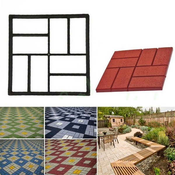  WISFOR 사각형 거푸집 금형 틀 시공 마당 플라스틱, 1개, 블랙 