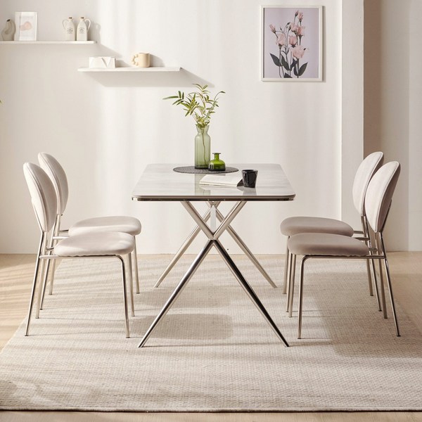  데코라인 엑시온 4인용 양면 세라믹 식탁 1400, 02-식탁+아이보리4 