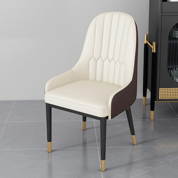 DASA_N 편한식탁의자 식탁 심플 편안한 가죽 예쁜 디자인 튼튼한 의자 고급 인테리어 모던 북유럽, 17 팔걸이 화이트(다크브라운) 골드다리