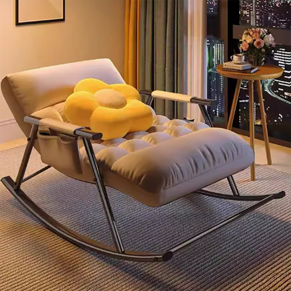  EATOU 흔들의자 1~2인용 생활방수 안락 락킹 리클라이너, 오프 화이트, 1개 