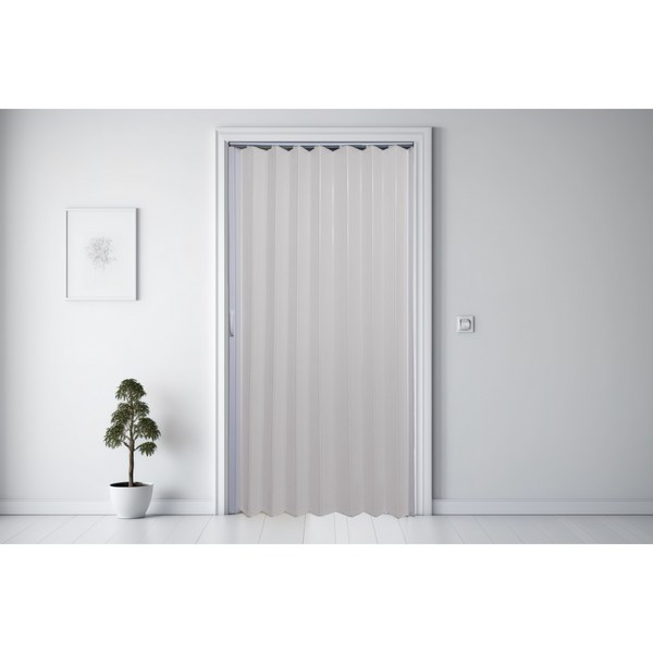 EKMALL 홀딩도어 자바라 편개 싱글 화이트 가로사이즈 81cm x 세로사이즈