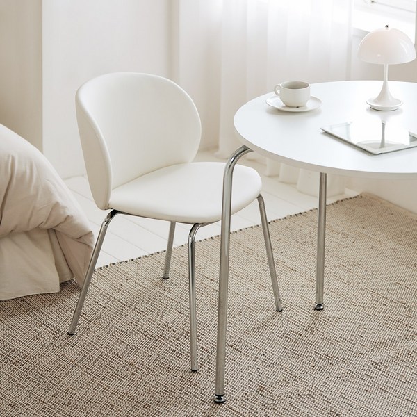 메종드꼼마 스칸딕 PU 의자 화이트2p, 화이트, 2개