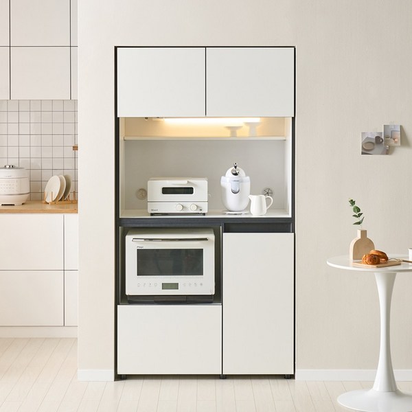 브리즈 1853 빌트인 광폭 주방 수납장 오븐 렌지대 홈카페 키큰장 틈새장 냉장고장 (7종 택1), 3. 브리즈 1853 홈카페 렌지대 1000