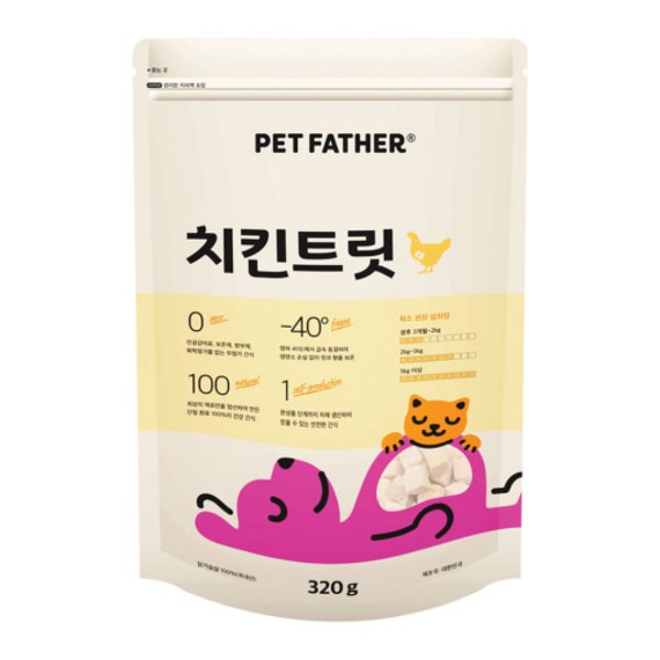 펫파더 고양이간식 동결건조 간식 대용량, 치킨, 320g, 1개