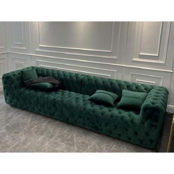 나뚜찌 쇼파 넓은 카우치 침실 우아미 이태리 패브릭 럭셔리, 3분(전체 215 cm), 다크 그린