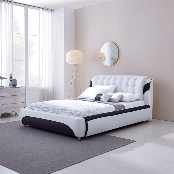 PU110 PU 비건가죽 호텔 침대 Q, 9존 독립 화이트 (CL볼라텍스), PU110 화이트