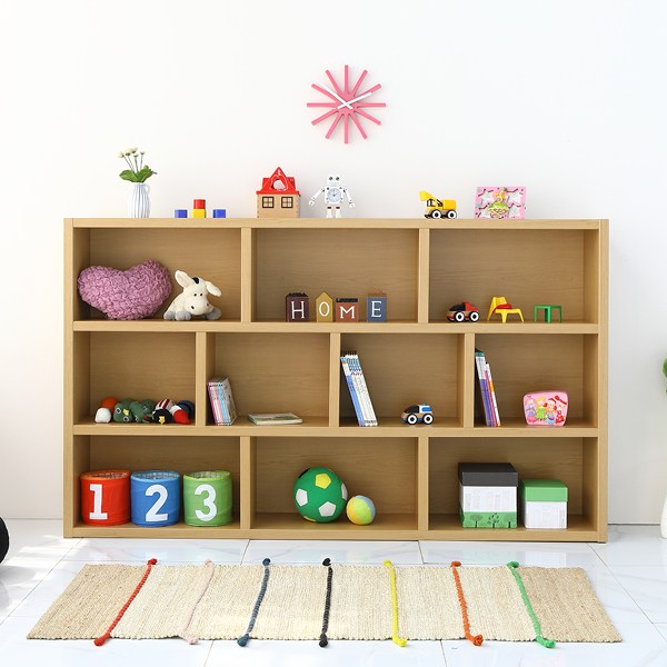  나산가구 낮은 3단 1950 책장, 메이플 