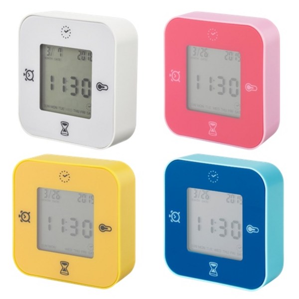 이케아 스마트 탁상시계 알람 타이머 습도 온도계 디지털시계 클로키스 뢰토르프, 화이트