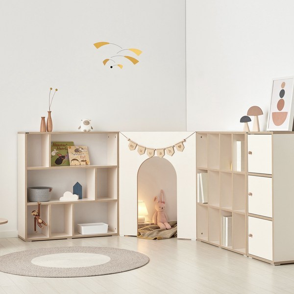 룸핏 무아 유아 책장 교구장 전면 아기 3단 책꽂이 낮은 수납장 어린이 선반장 장난감정리대 리딩하우스, 3단 교구장, 화이트