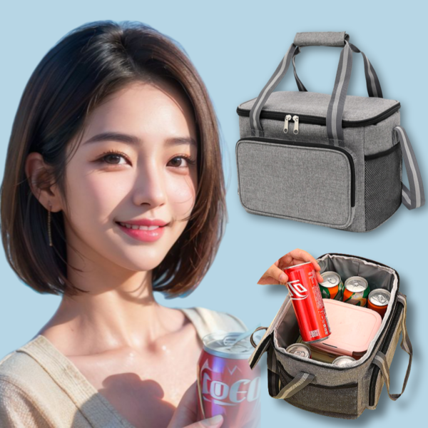 유메카마켓 보온 보냉 캠핑 쿨러 아이스박스 피크닉 도시락 가방, 그레이