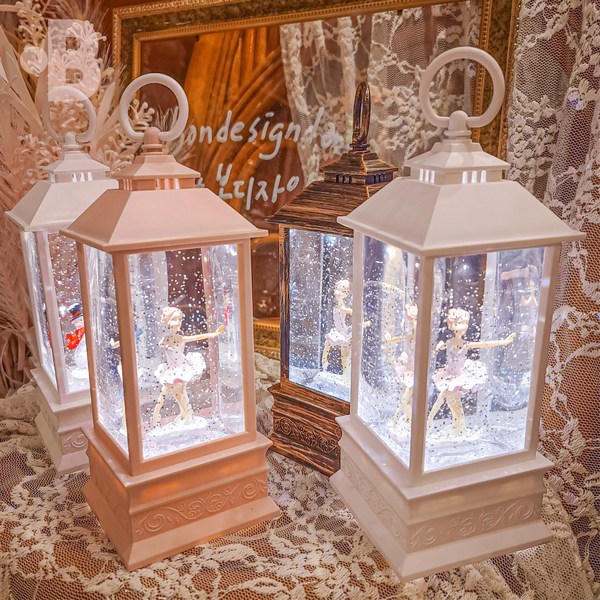  본디자인랩 미니 직사각 랜턴 6종 발레리나 크리스마스 아이방 오르골 워터볼, 미니 직사각 _ 화이트 발레리나( FD04 ) 