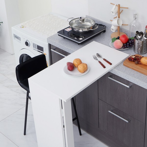  접이식 아일랜드 보조 식탁 반딱 테이블 (화이트), 화이트 