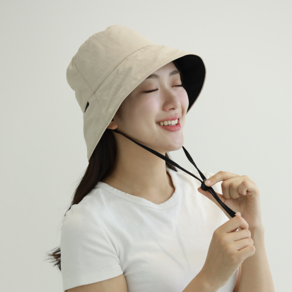 클로픽 양면 방수 턱끈 버킷햇 등산 데일리 여성 벙거지 모자