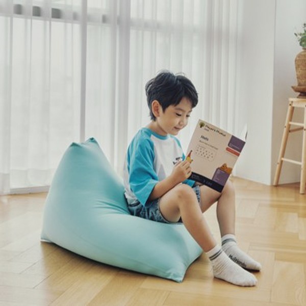  생활특권 어린이 빈백 소파 (삼각형모양) 유아 아기 쇼파, 레드 