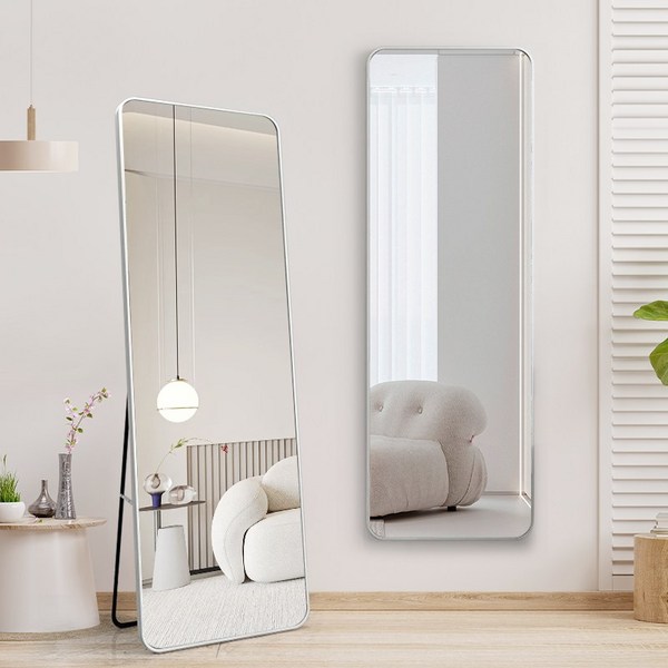 SeekFun 전신경 전신거울 현관 스탠드 거치경 벽거울 1500/1550mm, 150*40cm, 흰색