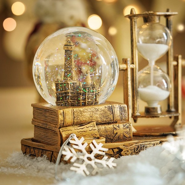  감성타임 모래시계 오르골 크리스마스 선물 엔틱 인테리어 장식 소품, 실버 