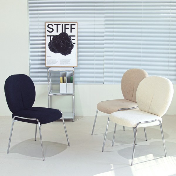 프라우 부클레 패브릭 인테리어 식탁 의자, 네이비, 1개