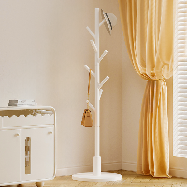 킹콩마켓 튼튼한 원목 옷걸이 스탠드 행거, 화이트