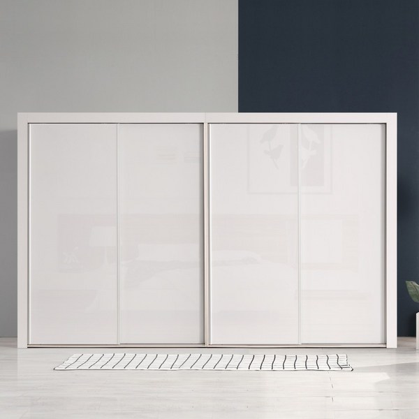  대도갤러리 키높이 클래시 12자 슬라이딩옷장, 01) 화이트(유광) 