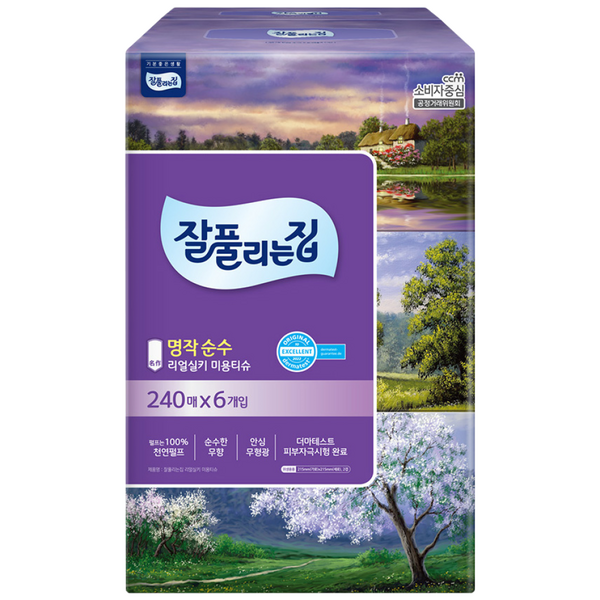 잘풀리는집 명작순수 미용티슈 240매 6입 1개 240매, 6개 솔직 후기 | 실사용자 리뷰 분석 - 상품 이미지 2