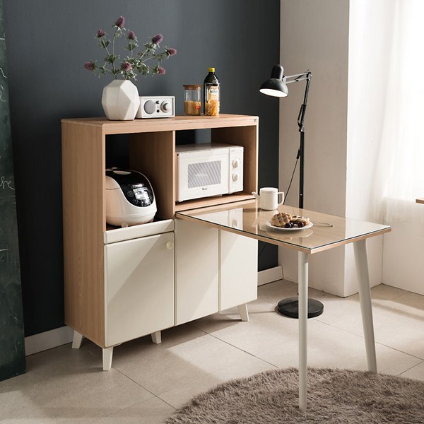 리센트 헤르본 와이드콤비렌지대겸2인식탁, 티크+아이보리