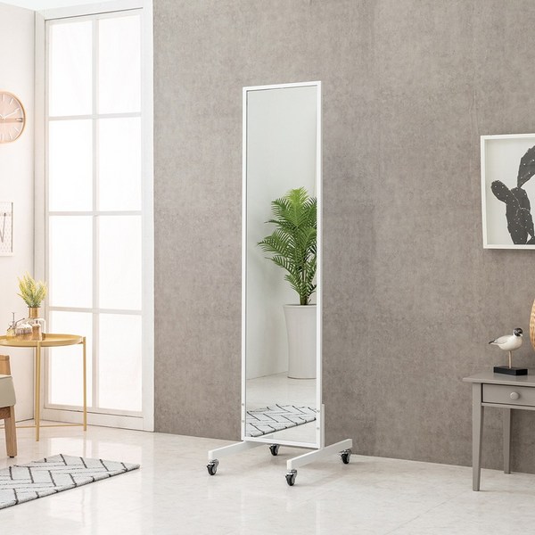  라인아트 애채 BIG전신거울 스탠드형 YJ-P32 이동식 드레스룸거울, YJ-P32 화이트 