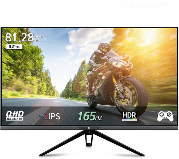 픽셀아트 QHD IPS 리얼 165 일체형 모듈 패널 탑재 무결점 모니터, 81.28cm, PAQ3250F
