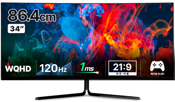 한성컴퓨터 WQHD 1500R 120Hz 게이밍 커브드 모니터, 86.4cm, TFG34Q10W(무결점)