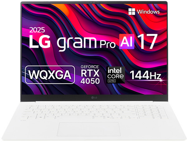 LG전자 2025 그램 Pro 17 AI 코어Ultra7 인텔 지포스 RTX 4050 WQXGA 애로우레이크, 에센스 화이트, 512GB, 32GB, WIN11 Home, 17Z90TR-SDSWK