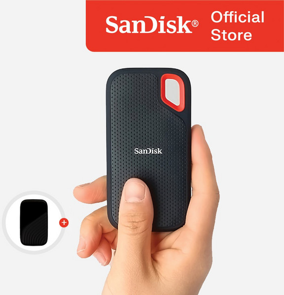 샌디스크 외장 SSD E61 익스트림 포터블 대용량 고성능 + 전용 케이스, 1TB, 블랙