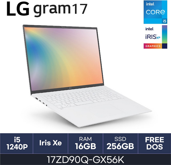 LG전자 그램17(12세대) 17ZD90Q-GX56K, Free DOS, 16GB, 256GB, 화이트